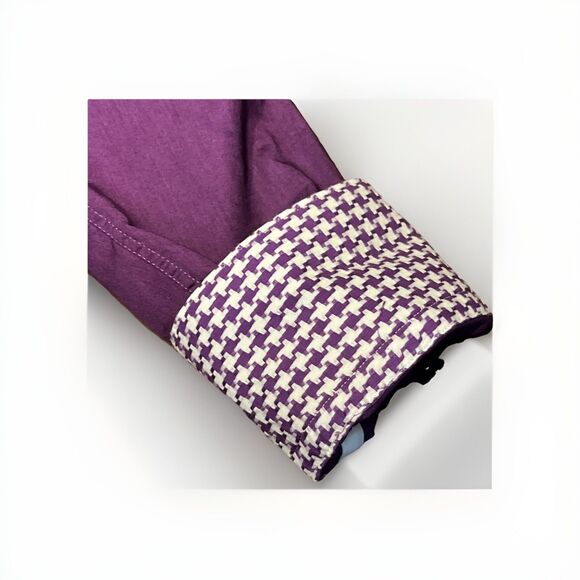 Maceoo Mens Size 5/XL Long Sleeve Button Up Shirt Purple Flip Cuffs - Picture 7 of 12